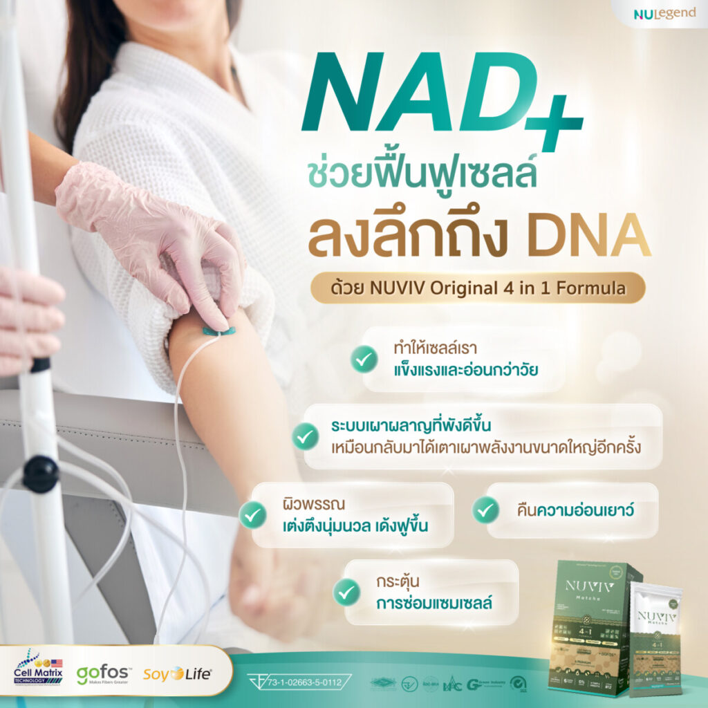 NUVIV Ads NAD+ ช่วยฟื้นฟูเซลล์ ลงลึกถึง DNA 1