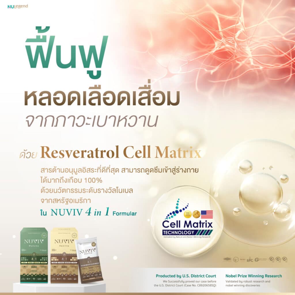 NUVIV Ads ฟื้นฟูหลอดเลือดเสื่อม จากภาวะเบาหวาน 1